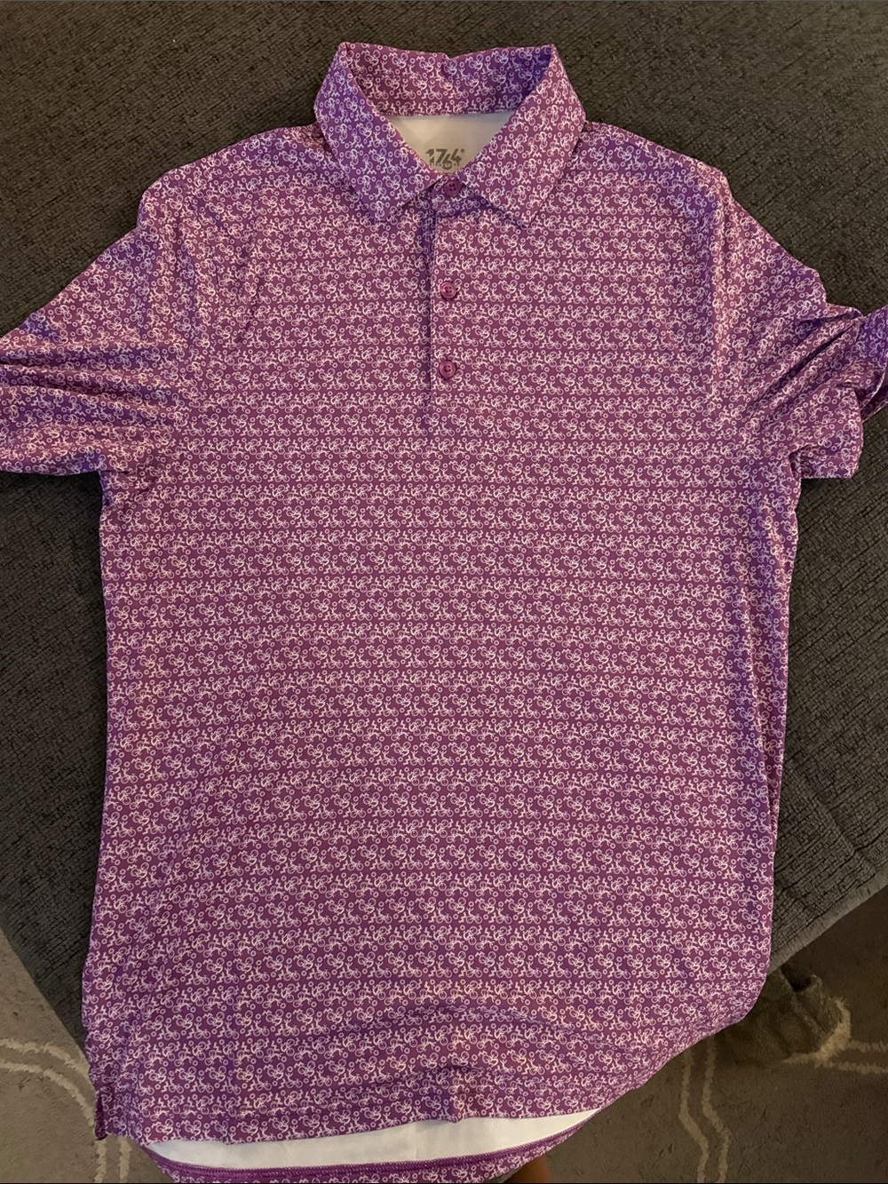 Men's Purple Patterned Golf Polo Shirt